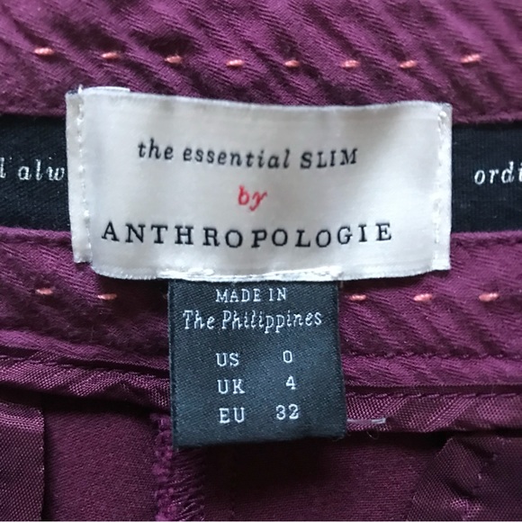 Anthropologie The Essential Slim Side Stripe Trousers EUC Size 0 - Picture 10 of 12